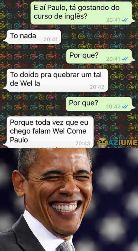 Tá gostando do curso de inglês? Tá gostando do curso de inglês?