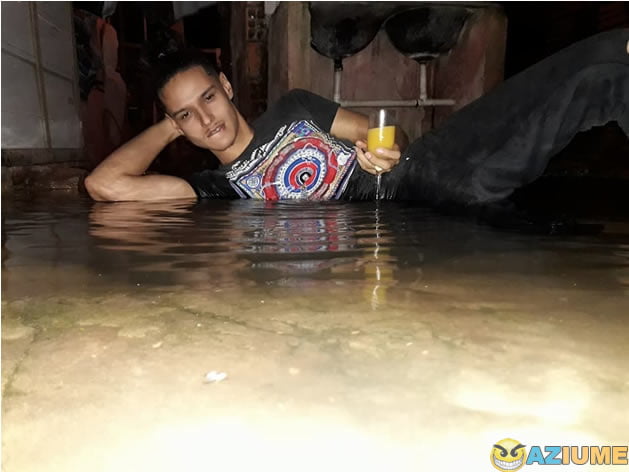 Aproveitando a chuva pra tomar um banho de rio
