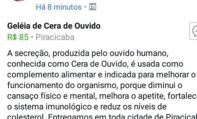 Geleia de cera de ouvido Geleia de cera de ouvido