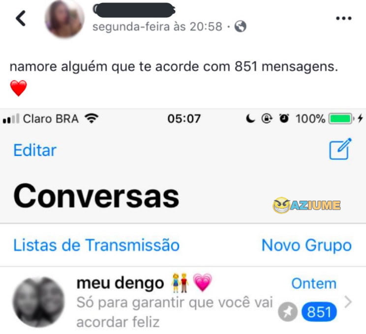 Namore alguém que te acorde com 851 mensagens