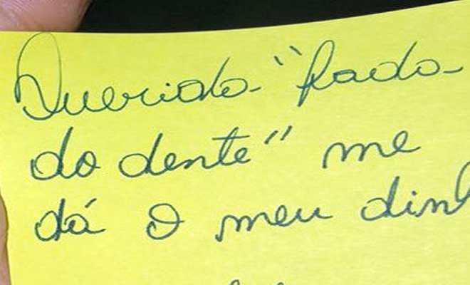 Aquele recadinho para fada do dente