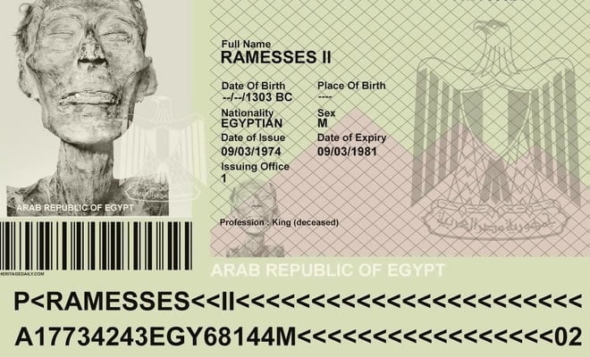 Múmia ganhou um passaporte para ir para Paris