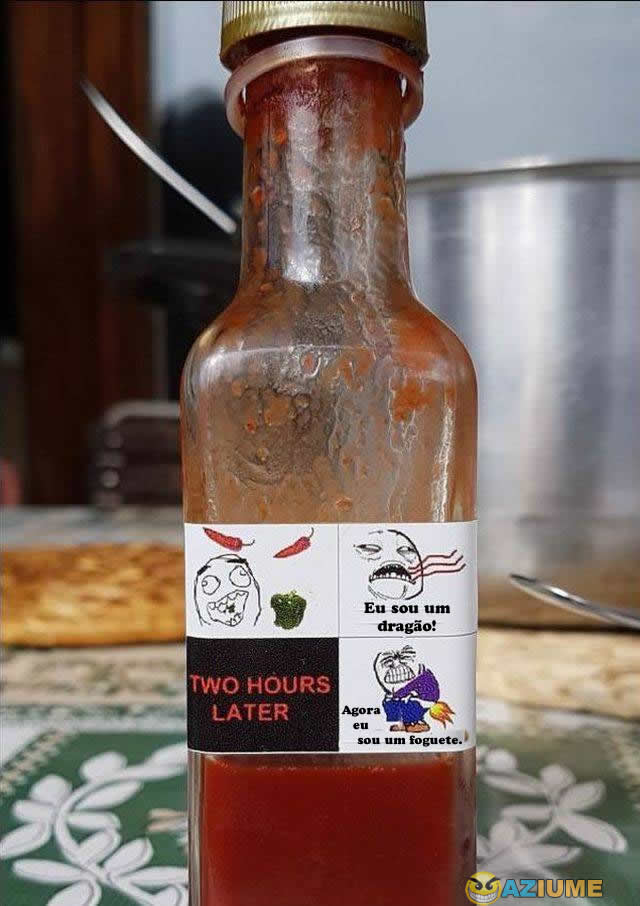 O verdadeiro rótulo da garrafa de pimenta