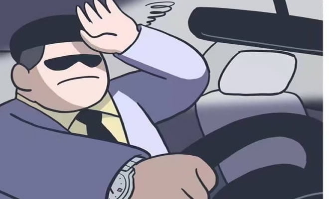 Se vingando daquele motorista chato