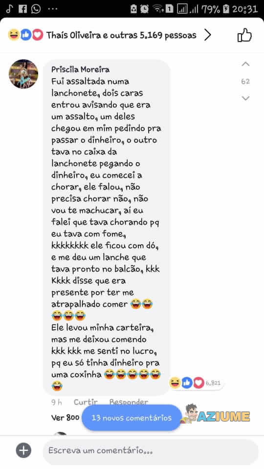 Eu sendo assaltada