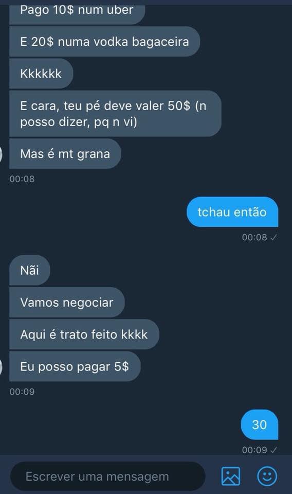 Manda foto do teu pé?