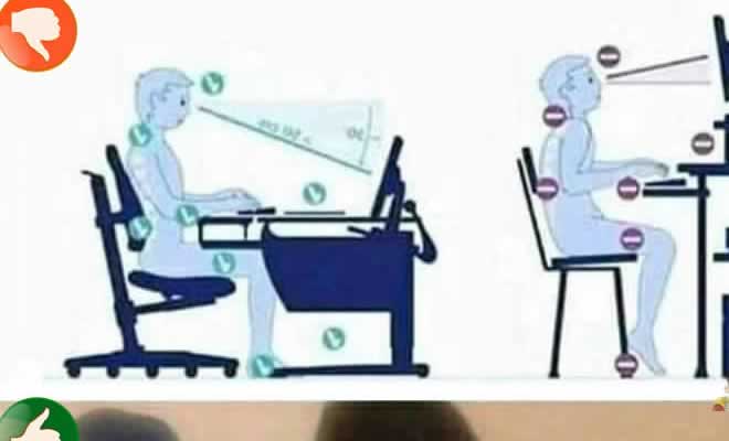 O modo correto de sentar na frente do computador
