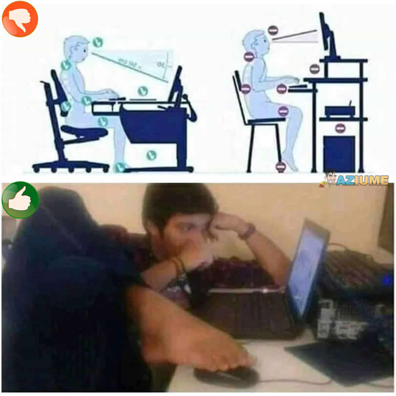 O modo correto de sentar na frente do computador