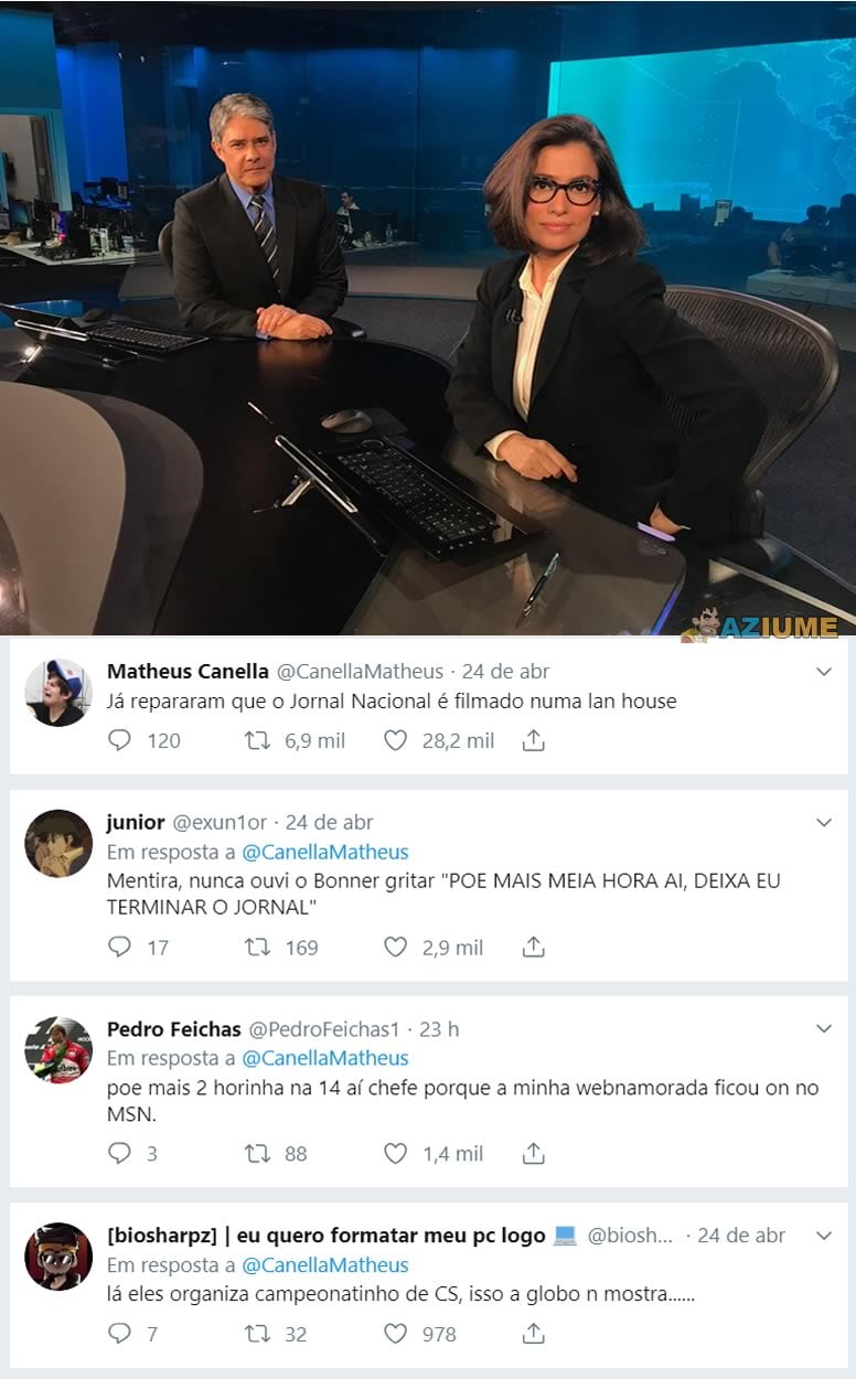 E essa teoria sobre o cenário do Jornal Nacional?