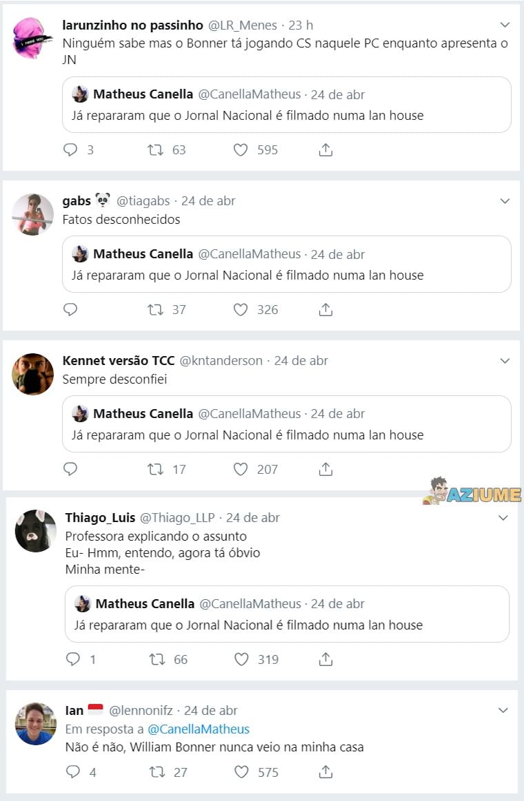 E essa teoria sobre o cenário do Jornal Nacional?