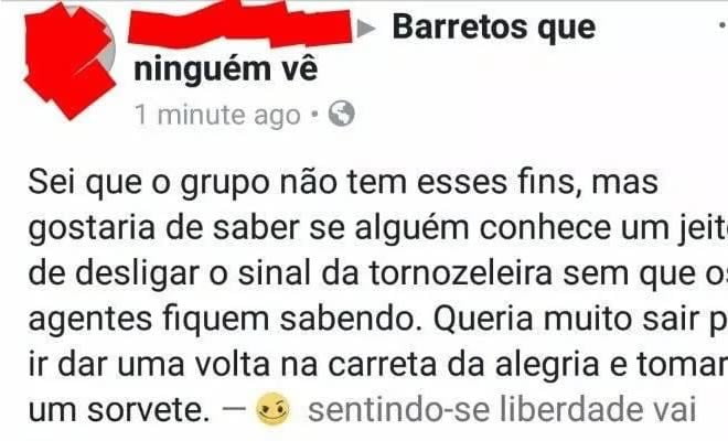 Alguém sabe como desligar o sinal da tornozeleira