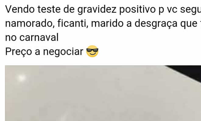 Vendo teste de gravidez positivo