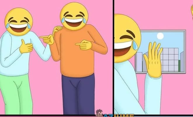 Historia do emoji rindo