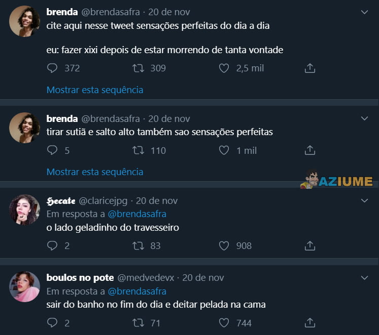 Quais são as melhores sensações do dia a dia?