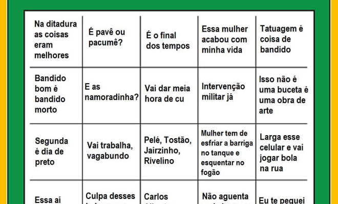 Bingo dos tiozão Boomer brasileiro