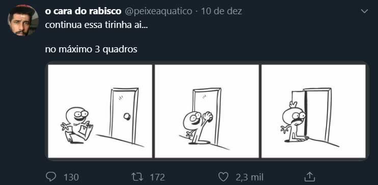 Como você continuaria esta tirinha?