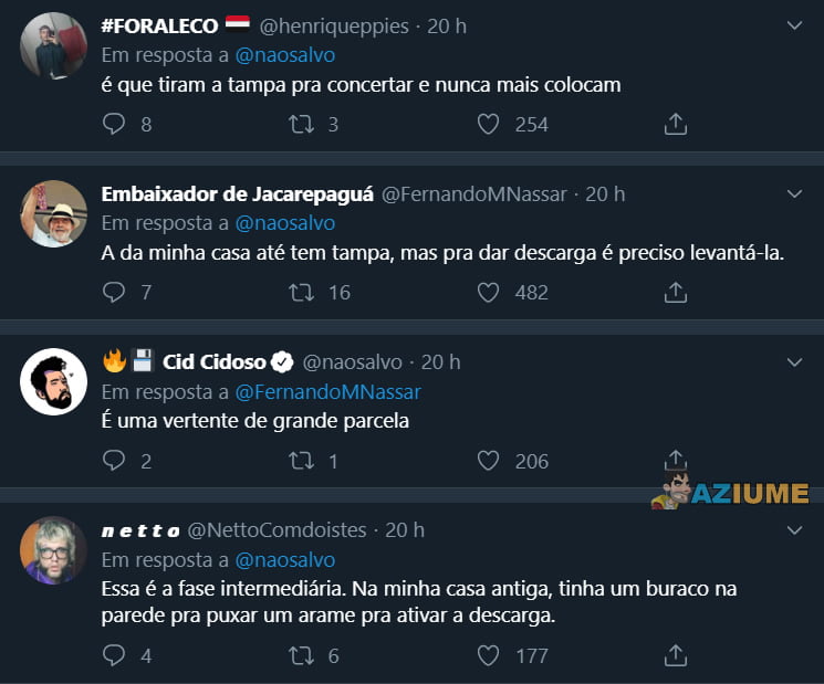 A descarga sem tampa representa o Brasil mais do que futebol e samba A descarga sem tampa representa o Brasil mais do que futebol e samba