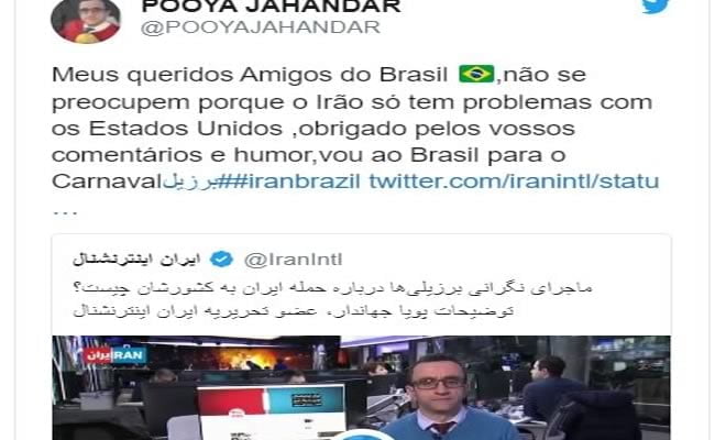 Jornalista iraniano que mostrou tuítes de brasileiros no ar escreveu uma mensagem pra nós Jornalista iraniano que mostrou tuítes de brasileiros no ar escreveu uma mensagem pra nós