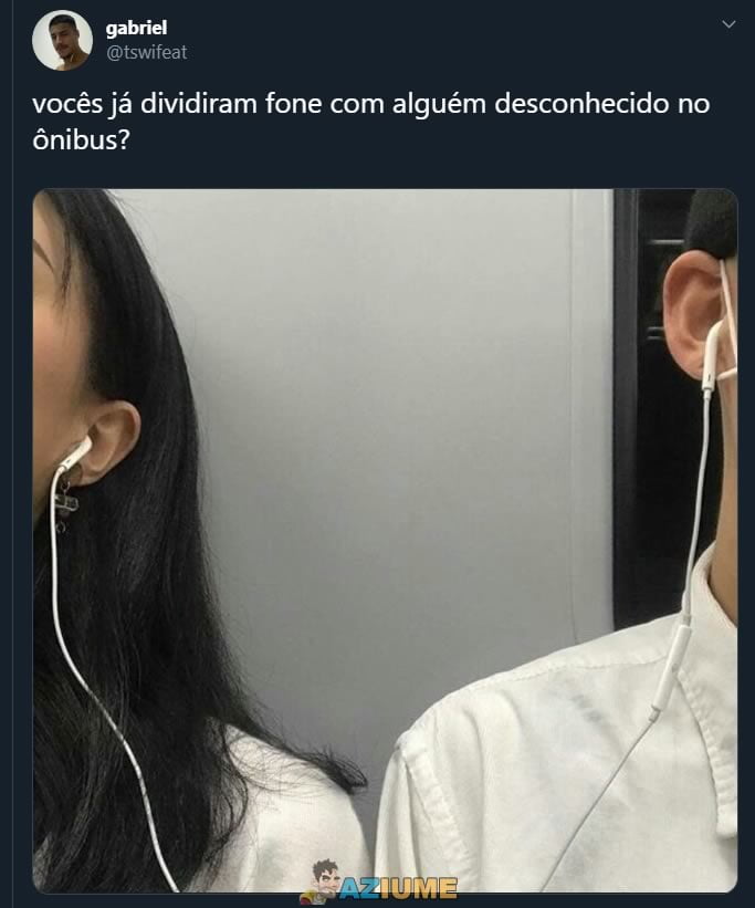 Você dividiria o fone de ouvido com um desconhecido no ônibus?