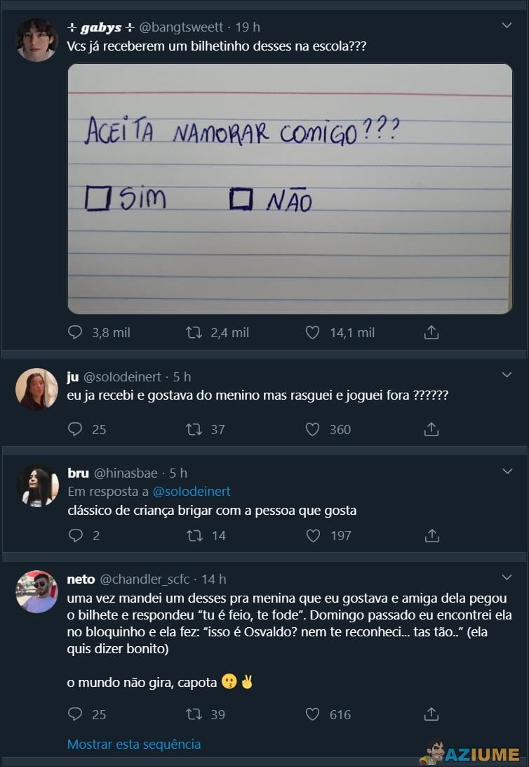 Esse bilhetinho fez a galera mergulhar na nostalgia (e na bad)