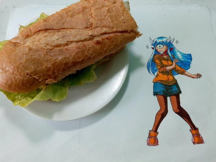 Artista e sua arte com fome