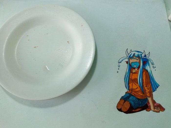 Artista e sua arte com fome