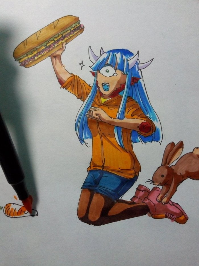 Artista e sua arte com fome