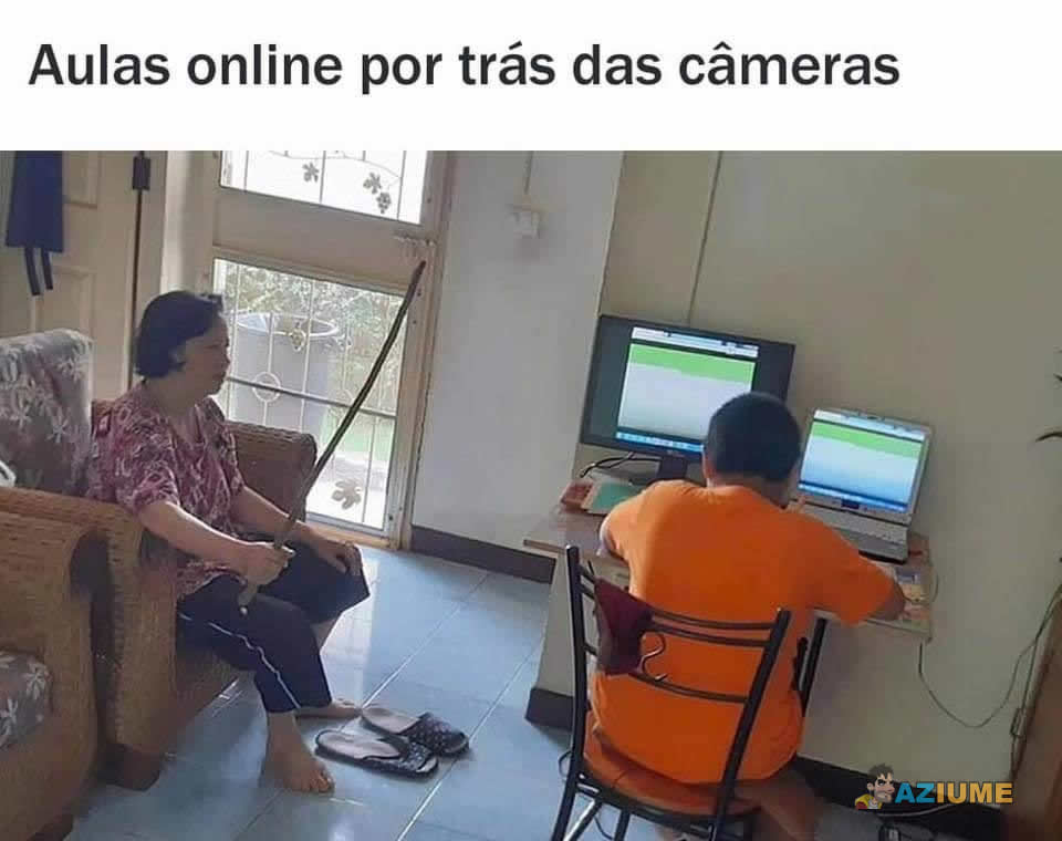 Por trás das aulas online