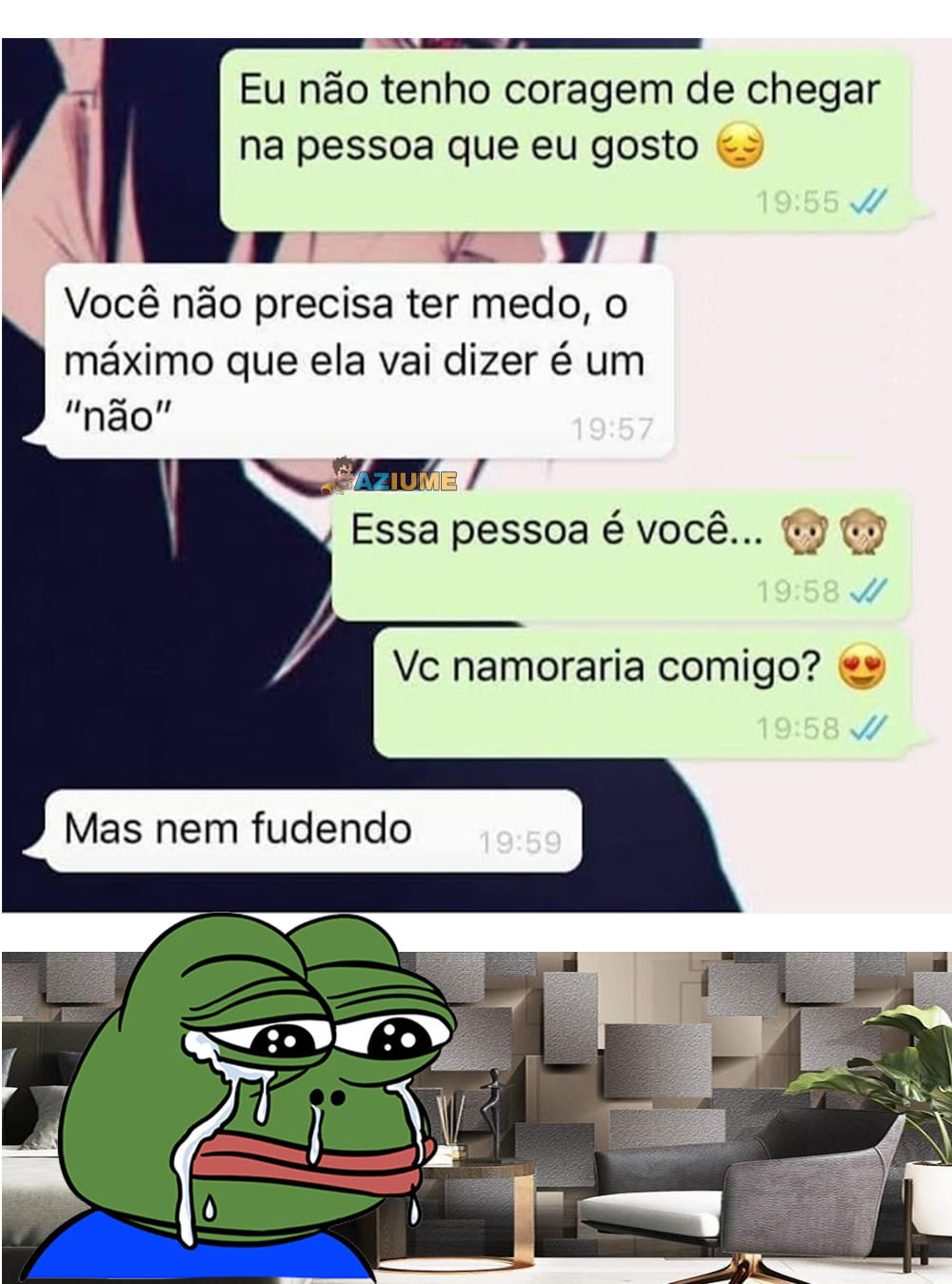 Eu não tenho coragem de chegar