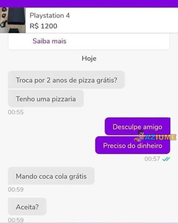 Troca pizza por PS4?