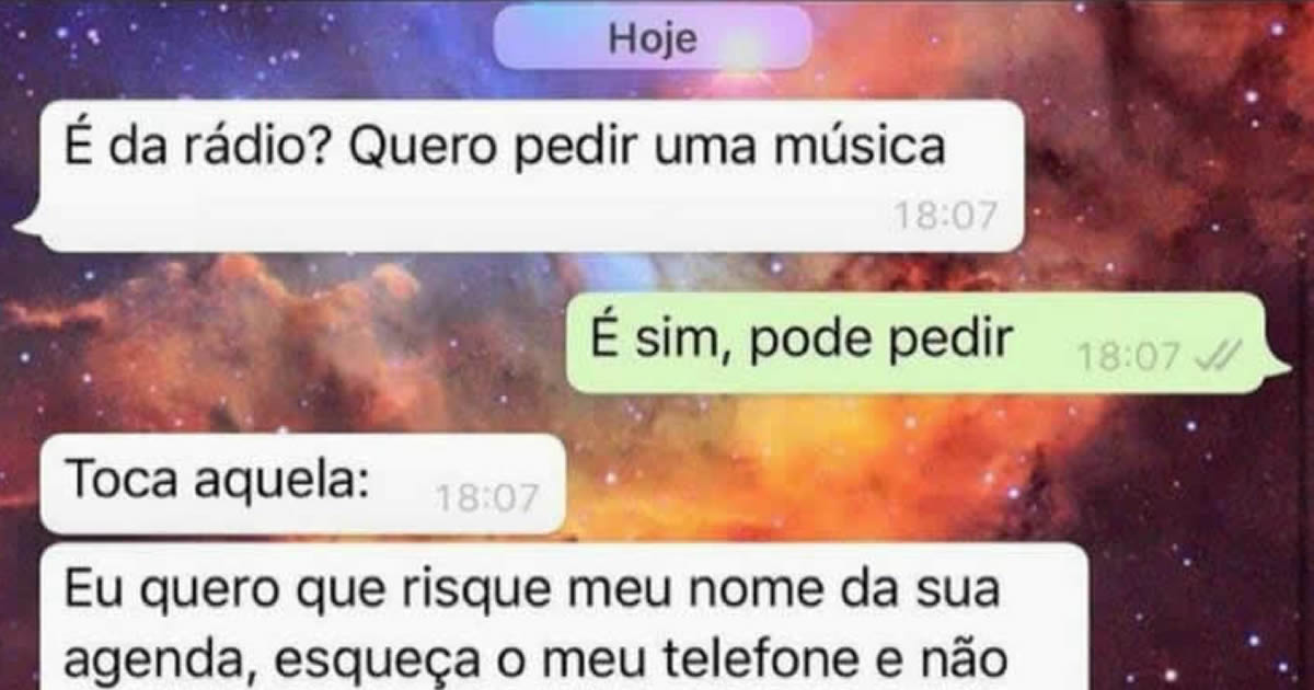 É da rádio? Quero pedir uma música