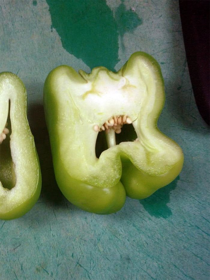 Pimentões gritando de terror