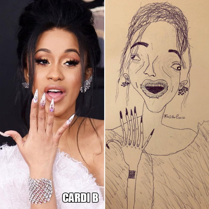 Retratos de celebridades divertidamente ruins do Picasso do Twitter
