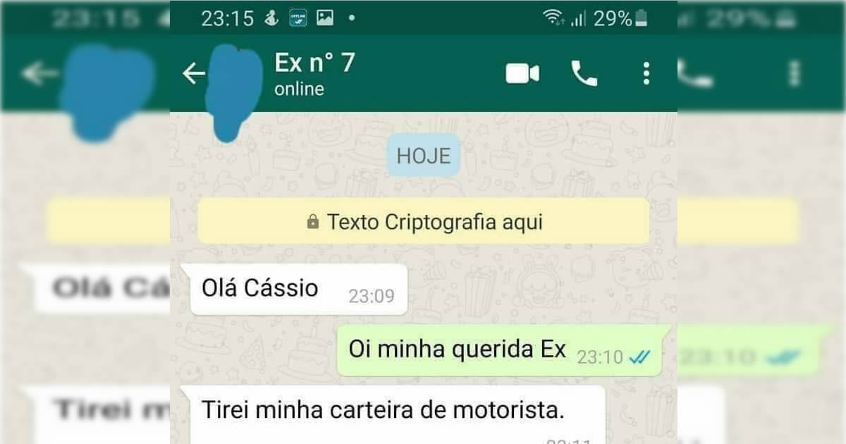 Quando sua ex começa a dirigir