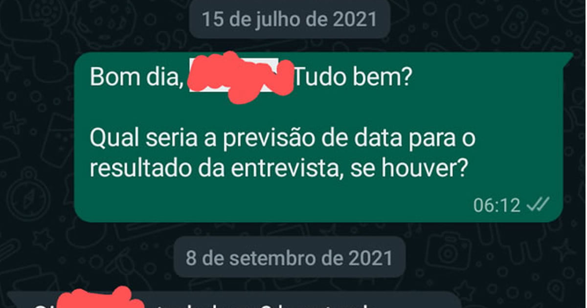 Empresa demora quase 2 meses para responder sobre a vaga Empresa demora quase 2 meses para responder sobre a vaga