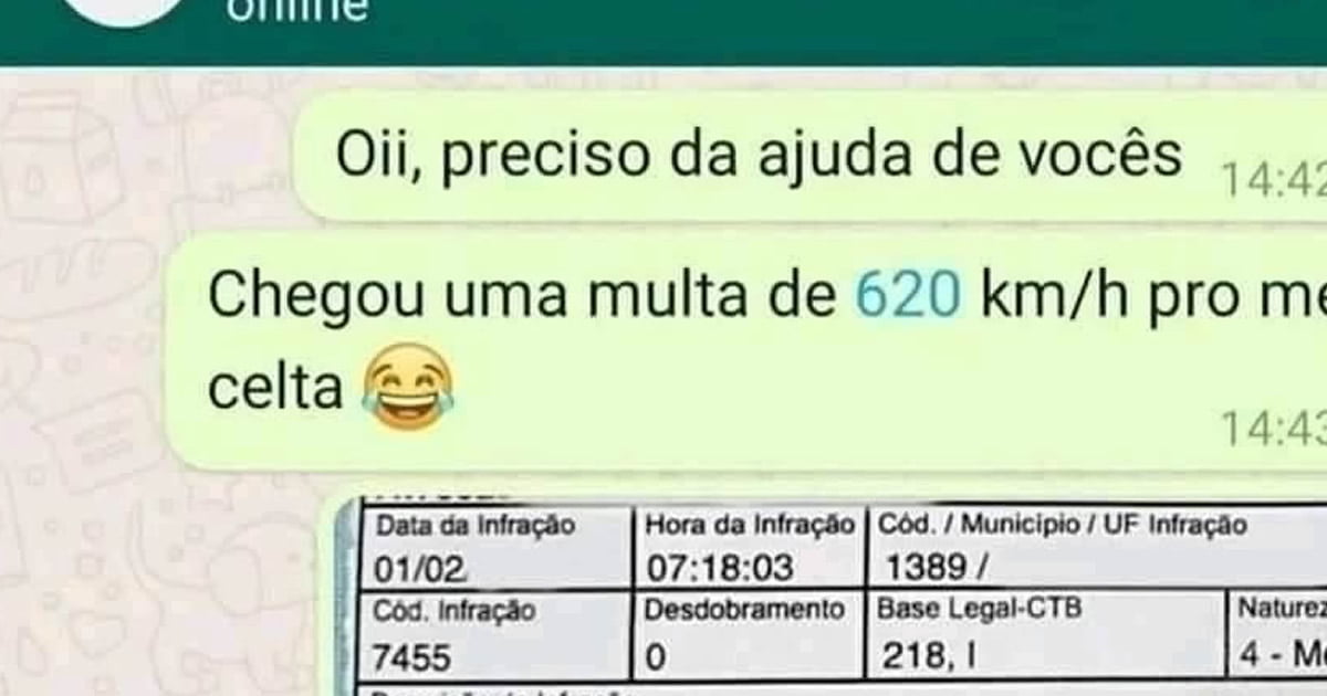 Uma multa de 620 Km/h com Celta