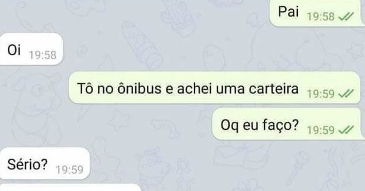 Pai achei uma carteira no ônibus Pai achei uma carteira no ônibus