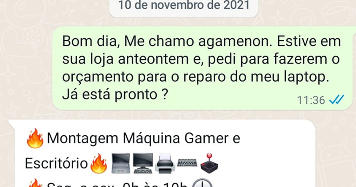 Só queria um orçamento