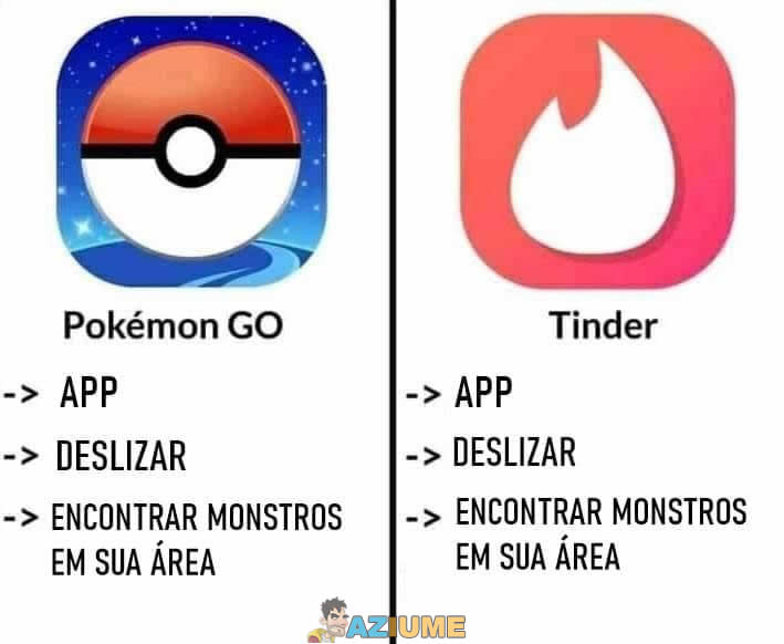 Você sabia que Pokémon e Tinder é igual