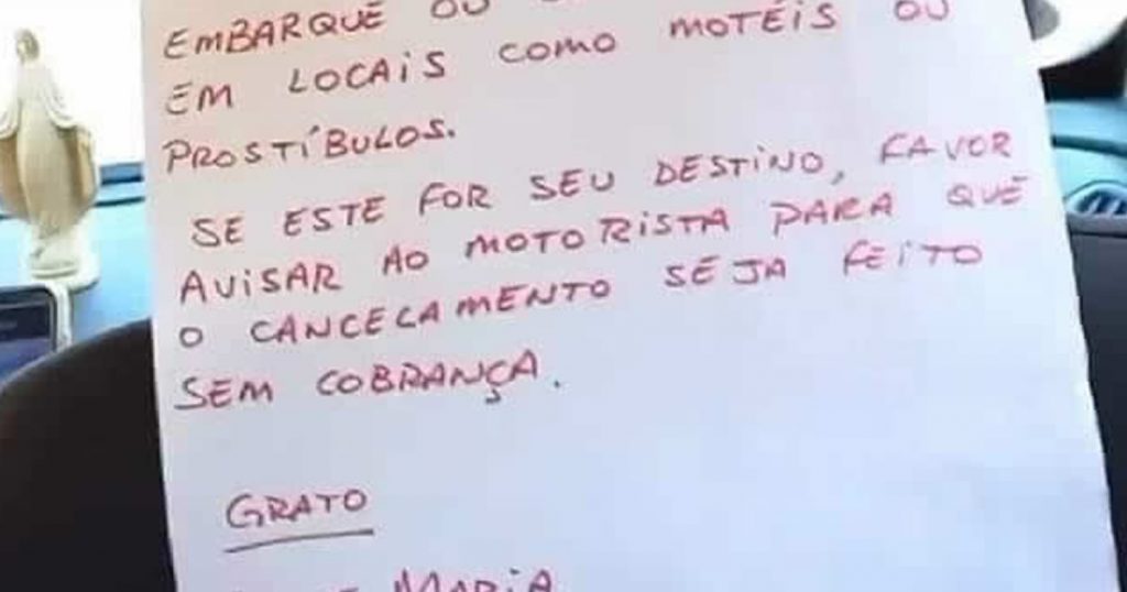 Aquele aviso do motorista de Uber Aquele aviso do motorista de Uber