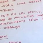 Aquele aviso do motorista de Uber