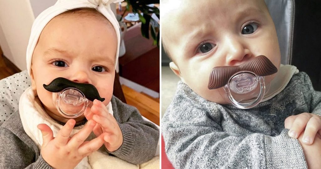 Chupeta de bigode transformará seu bebê em um homem de meia-idade Chupeta de bigode transformará seu bebê em um homem de meia-idade
