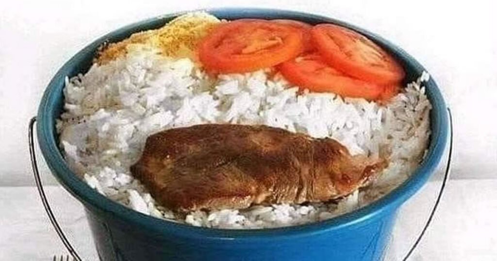 Olha o prato do almoço da minha namorada