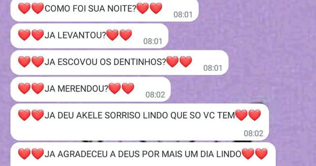 Pessoa querendo ser romântica comigo