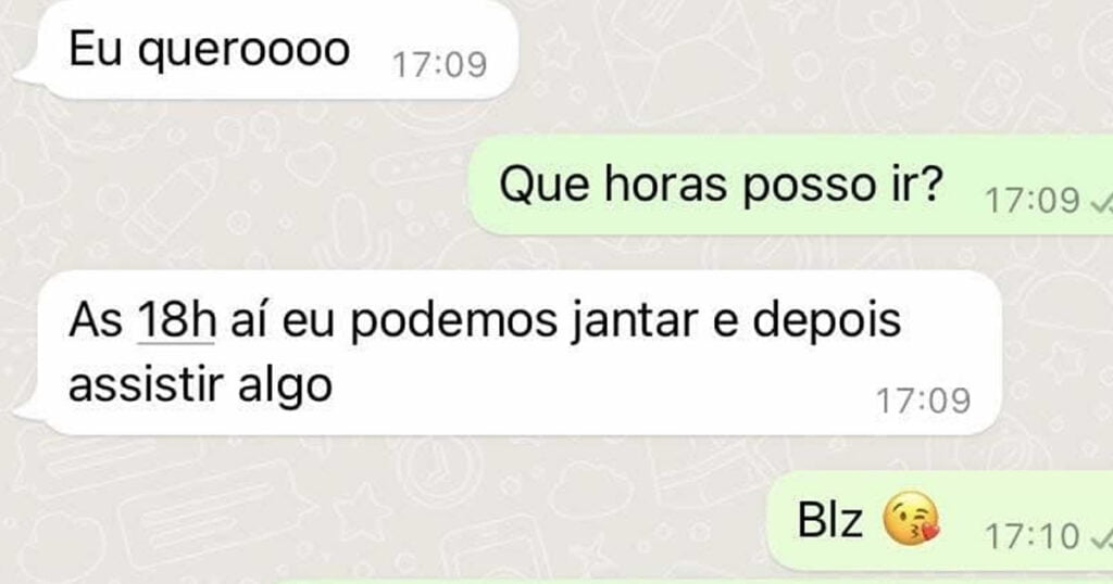 Quando sua namorada vai fazer uma jantar para você