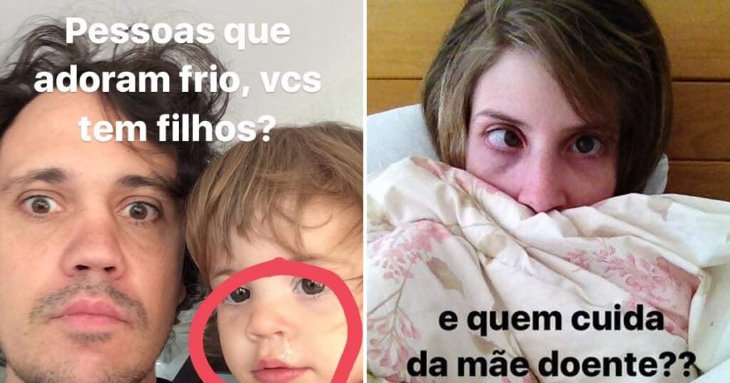 Pessoas com crianças na época do frio