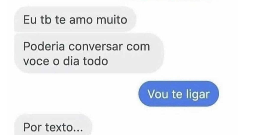 Te amo demais mais via texto