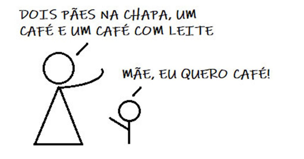 A primeira vez tomando café