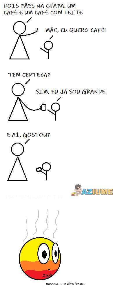 A primeira vez tomando café
