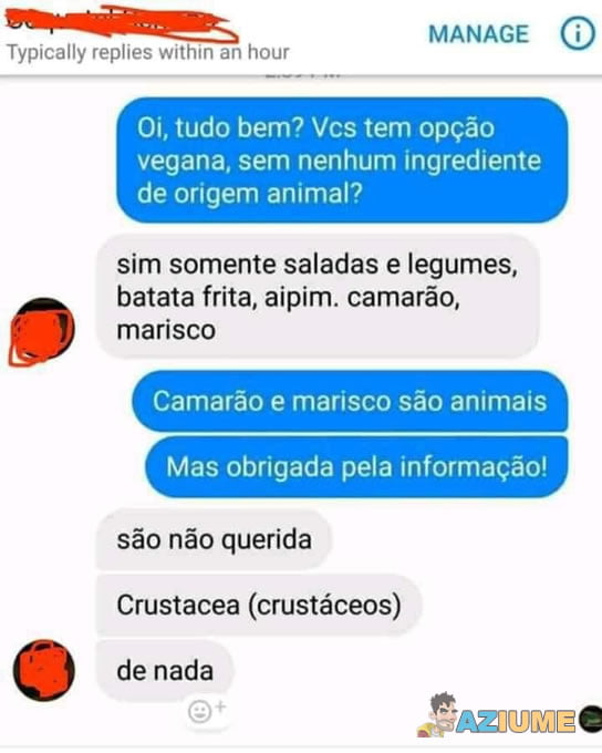 Houve uma tentativa de fazer um cardápio vegano
